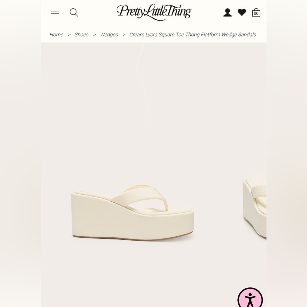 PrettyLittleThing Cream Wedge Sandals
